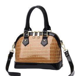 Design Hand Bags Designer Portable Handbag Bright Pu Leather Shell Bags For Women Ladies Shoulder Wallet Tote Bag Simple Mini Square Crossbody Wallets