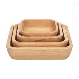 Bowls Handcrafted Square Serving Bowl For Fruits Or Salad Natural Solid Wood - 4 Sizes