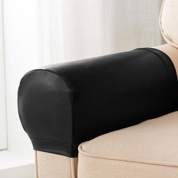 Chair Covers 2 Pcs PU Leather Sofa Armrest Protectors Stretchy Waterproof For Couch Arm HEE889