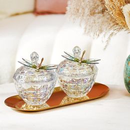 Storage Bottles Home Fashion Light Luxury Dragonfly Decoration Colorful Glass Jar Set Candy Living Room Ornaments