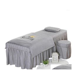 Bedding Sets High Quality Beauty Salon Set Thick Bed Linens Sheets Bedspread Fumigation Mas Spa Pillowcase Duvet Er Sets1 Drop Deliv Dhz7A
