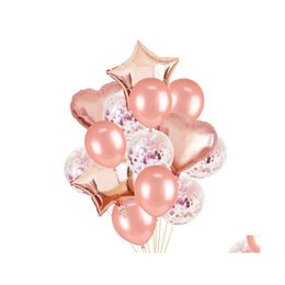 Party Decoration Rose Gold Balloon Set Star Heart Foil Birthday Baby Shower Wedding Helium Ballons Decor Globoparty Drop Delivery Ho Dheuy