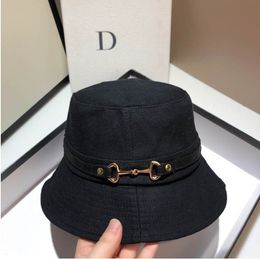 New Unisex Bucket Hats Autumn Ladies Fisherman Hat Sun Protection Belt Buckle Foldable Small Basin Hat Outdoor Cloth Cap