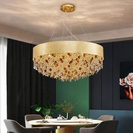 Chandeliers Design Modern Crystal Chandelier Luxury Hanging Lightingfor Living Room Golden Pendant Lamp Bedroom Kitchen Island Decorative