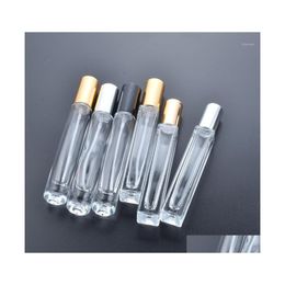 Storage Bottles Jars 10Pcs/Lot 10Ml Thick Clear Glass Per Bottle High Quality Refillable Spray Atomizer With Black Gold Sier Drop Dh3Sl