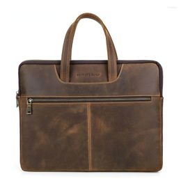 Briefcases Design Genuine Cowhide Men's Bussiness Laptop Bag Crossbody Shoulder Bags Fashion Luxury Designer Briefcase High-quality