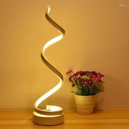 Table Lamps Black S Shaped LED Light Reading Desk Lamp Creative Wedding Deco Modern Bedroom Study Home Decor Lighting