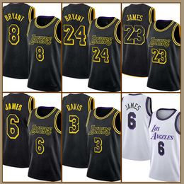 LeBron Basketball Jersey James 0 6 23 7 Russell Westbrook City Carmelo Anthony Men Davis City Los Angeleses Lakerses 8 24 Player Name Black Mamba Mens