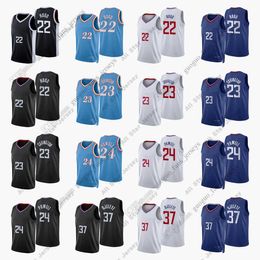 Basketball Jerseys Basketball Jerseys Custom Printed 2022 New City Basketball Jerseys Hood Covington Powell Ojeleye Blue White Black High Quality Jersey Size