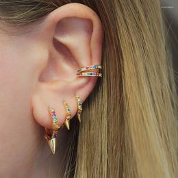 Hoop Earrings Colroful Multi Color Cz Fashion Jewelry Minimal Delicate Mini Small Huggie Hoops Cute Adorable Girl Women