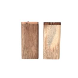 Smoking Natural Wood Dugout Ceramic One Hitter Pipe Storage Case Box Portable Innovative Design Protective Cigarette Holder Tool DHL