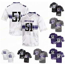 American College Football Wear Thr NCAA College Jerseys Northwestern 84 Cameron Green 13 Trevor Siemian 51 Pat Fitzgerald 26 Evan Hull 11 Aidan Smith Custom Football