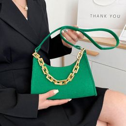 Evening Bags Fashion Felt Shoulder Underarm Bag For Women Exquisite Chain Crossbody Tote Purse Designer Handbags Shopping