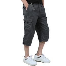 Men's Pants Sweatpants Men Casual Cotton Streetwear Cropped Trousers Fashion Cargo Military Short Pantalones Hombre Joggers Clothing