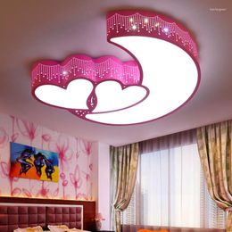 Ceiling Lights Bedroom Lamp Warm Romantic Led Girl Pink Wedding Room Alien Heart Shaped Light