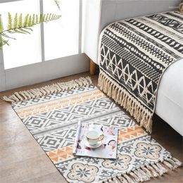 Carpets Home Cotton Soft Tassel For Living Room Bedroom Decoration Carpet Floor Door Mat Linen Knitted Area Rug Mats 60x90cm