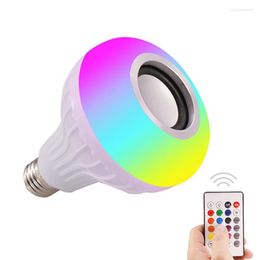 Lamp Wireless Bluetooth-compatible Speaker Remote Controller Dimmable Audio Smart RGB E27 Colorful Bulb Light