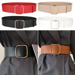 Belts Women Vintage Luxury Design Casual Trouser Dress No-hole Buckle Waistband Leather Belt Wide Waist Strap