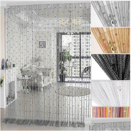 Curtain Drapes 100X200Cm Window Crystal Acrylic Beaded String Partition Door Beads Room Divider Fringe Panel 2021 Drop Delivery Ho Dhep3