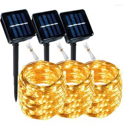 Strings Outdoor Waterproof Solar Led Light Garland Power Lamp Garden Lights Christmas Party Decoration Year Decor 2023