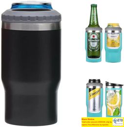 Cups Tumbler Stainless Steel 12oz Slim Cold Beer Bottle Can Cooler Holder Double Wall Vacuum Insulated Drink Mug Bottles With Two lid