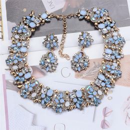 Choker 2023 Fashion Crystal Rhinestone Large Collar Big Bib Necklace Women Jewellery Ethnic Vintage Statement