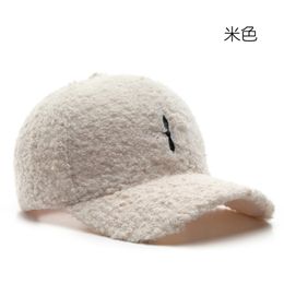 Fashion Retro Autumn and Winter Embroidery Plush Peak Caps Outdoor Sports Travel Men's Warm-Keeping and Cold-Proof Baseball hat