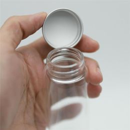 Storage Bottles 6 Pcs/lot 37 120mm 100ml Glass Jars Bottle Aluminium Caps Test Tube Jar Container Diy Spice Candy Containers