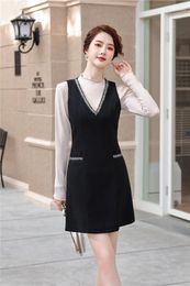 Casual Dresses Novelty Sleeveless Dress Medium Length Temperament Professional Formal Occasion Work Bottoming Vest Plus Size