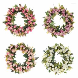 Decorative Flowers Peony Simulated Garland Pography Props Wedding Wreath Flower Home Door Decoration Event Party Supplies