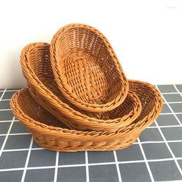 Plates Wicker Woven Bread Basket Serving Set Of 3 Storage For Fruit Cosmetic Table Top And Bathroom