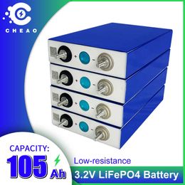 4PCS 3.2V Lifepo4 Battery 105Ah DIY Rechargeble 105Ah Lifepo4 Batteries Pack for RV Boats Yacht Vans Solar System EU US TAX FREE