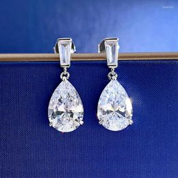 Stud Earrings Water Drop Pear Shaped S925 Sterling Silver Imitation Diamond Are For Foreign Trade
