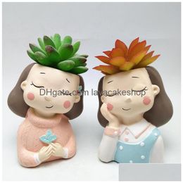 Candles Girl Concrete Flower Pot Sile Mould Baking Chocolate Resin Candle 220531 Drop Delivery Home Garden Dhhzp