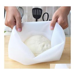 Baking Pastry Tools Sile Dough Bag Reusable Kneading Big/Small Soft Flourmixing Bags Kitchen Accessories Drop Delivery Home Garden Dh5Xs