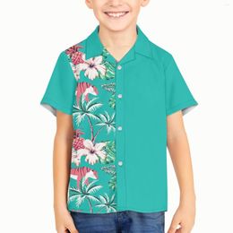 Camisas casuales para hombres hawaii flores de verano impresión con cuello en v