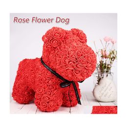 Gift Wrap Artificial Rose Dog Dolls Plush Doll Flower Boxwedding Decoration Valentines Day Graduation Drop Delivery Home Garden Fest Dh4Lb