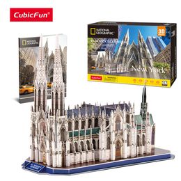 Blocks CubicFun 3D Puzzles National Geographic St Patrick's Cathedral Model Kits 117Pcs York Architecture Building for Adults Kids 230105