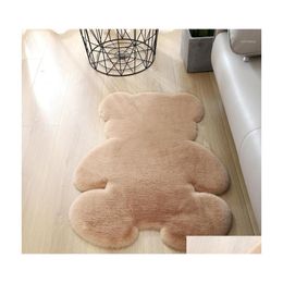 Carpets Cartoon Fur Bear Carpet Baby Kids Room Rug Floor Mat Sofa Faux Fluffy For Livingroom Bedroom Area Rugs Parlor Mat1 Drop Deli Dhqwd