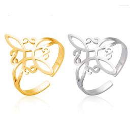 Cluster Rings Witches Knot Women Stainless Steel Adjustable Open Finger Jewellery Birthday Gift For