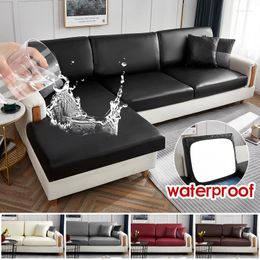 Chair Covers Waterproof Cushion Stretch Couch Slipcover PU Leather Sofa Seat Replacement For Furniture Protector