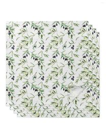 Table Napkin Watercolour Olive Leaf Texture Napkins Cloth Set Kitchen Dinner Tea Towels Design Mat Wedding Decor