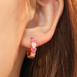 Backs Earrings Fashion In Heart For Women Bohemian Trendy Dropping Oil Colorful Hoop Earring Party Jewelry Accessories Wholesales