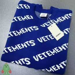 Men's Sweaters Oversized VETEMENTS Sweater Original Tag 1 1 Full Loose Pullover Men Women Casual Knitted 230105