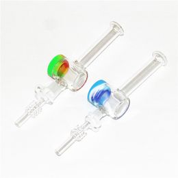 Glass Nectar 10mm 14mm With Quartz Tips Keck Clip Hookahs Silicone Container Reclaimer Nectar for Smoking