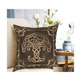 Cushion/Decorative Pillow Tree Of Life Yggdrasil On Celtic Throw Case S Short Plus Cushion Ers For Home Sofa Chair Decorative Drop D Dhpis