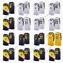 CUSTOM Custom Printed 2022 New City Basketball Jerseys 9 McConnell 10 Wanamaker 11 Sabonis 13 Craig 22 LeVert 23 Jackson White Black YellowH