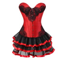 Bustiers & Corsets Sexy Corset Dress Burlesque Jurk Tutu Vintage Victoriano Style Party Costume Korsered