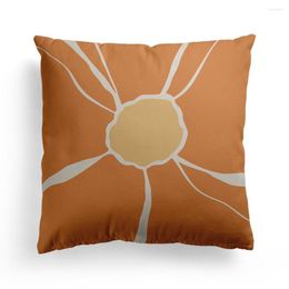 Chair Covers Orange Geometric Pillow Cover Flower Printed Peach Skin Velvet Home Cushion 70LAJSSTB001