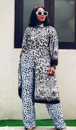 Ethnic Clothing African Clothes Women 2 Two Piece Set Fall Tracksuit 2023 Party Long Sleeve Tops Pants Suits Outfits Plus Size